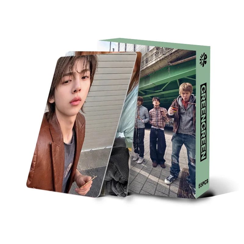 55PCS/Set Kpop CORTIS New Album GREENGREEN Photocard Double Sides Printing LOMO Card Bookmark Postcard MARTIN JAMES JUHOON Gift