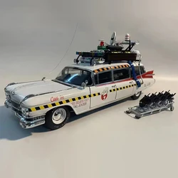 Diecast Alloy 1/18 Scale ECTO 1A Simulation Car Model Metal Die-Cast & Toy Adult Fans Collection Souvenir Gifts Decration