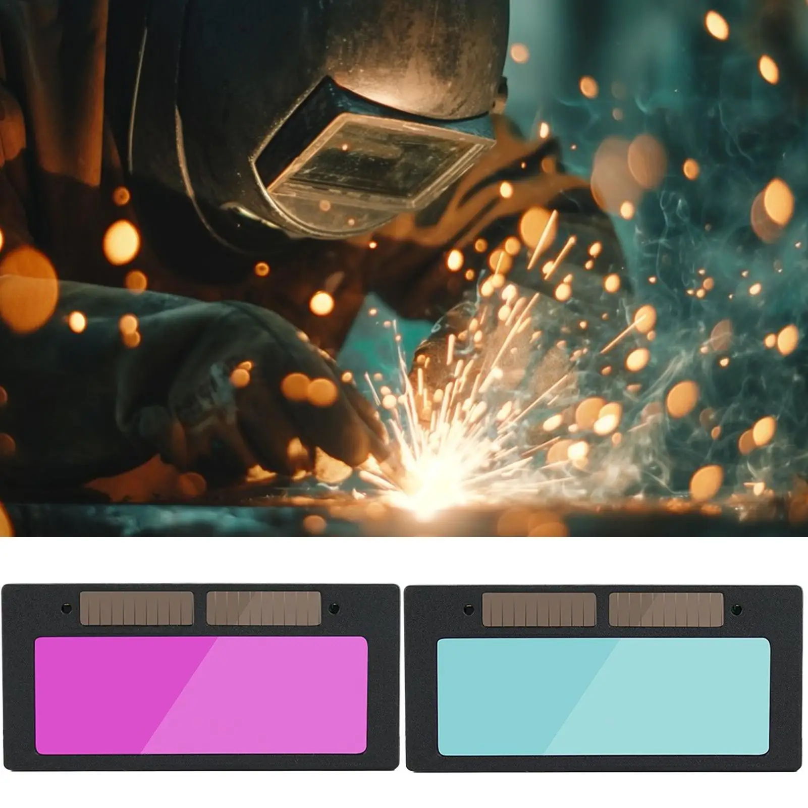 Welding Lens Solar Auto Darkening Welding Hat Lens Solar Powered Automatic Replacement Parts True Color Helmet Accessories For