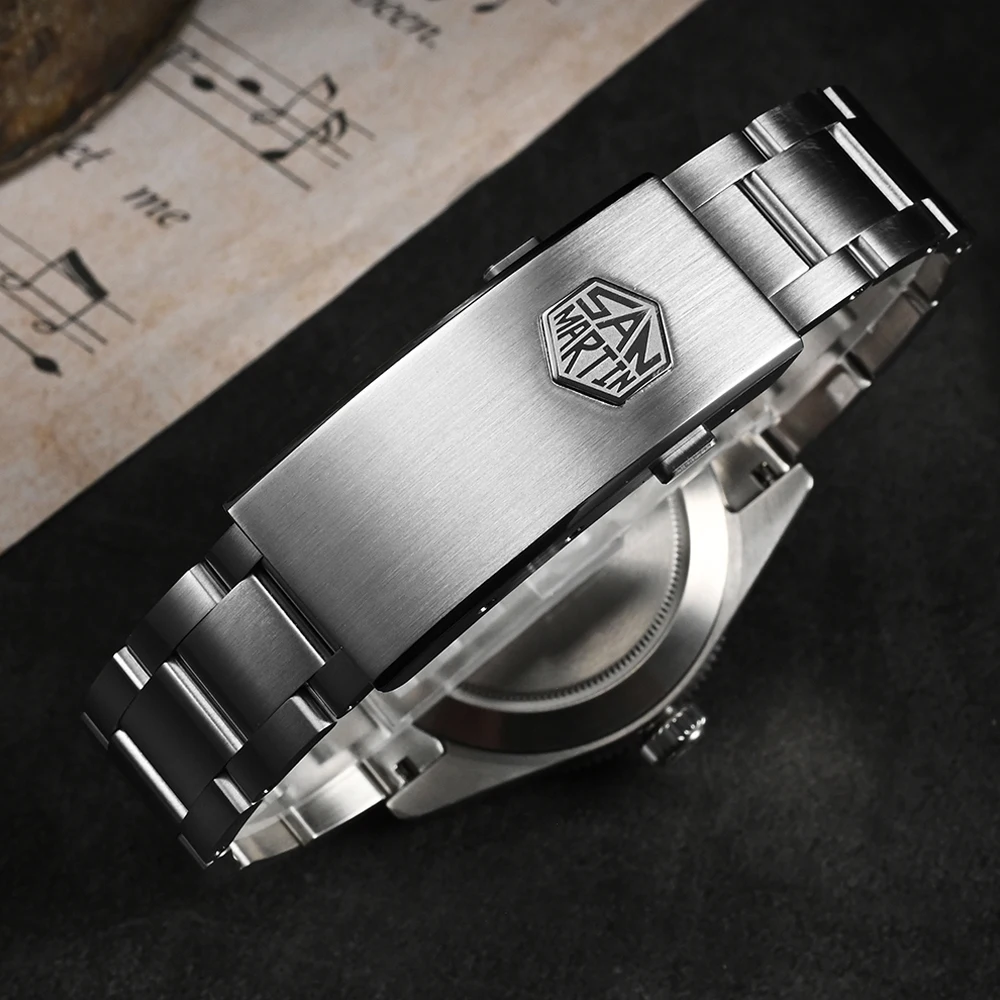 San Martin 39mm Vintage Men Watch With Root Beer Style Bezel NH34 GMT Automatic Mechanical Watches Sapphire Waterproof SN0109