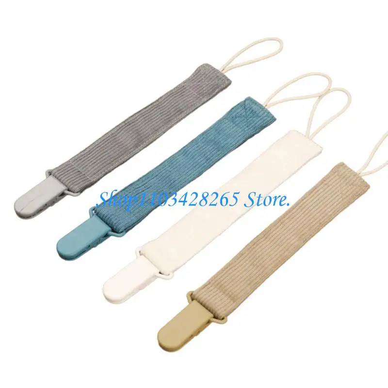 

4xToddlers Pacifier Clip Strap Vertical Striped Teething Toy Holder Chain Rope G2TE