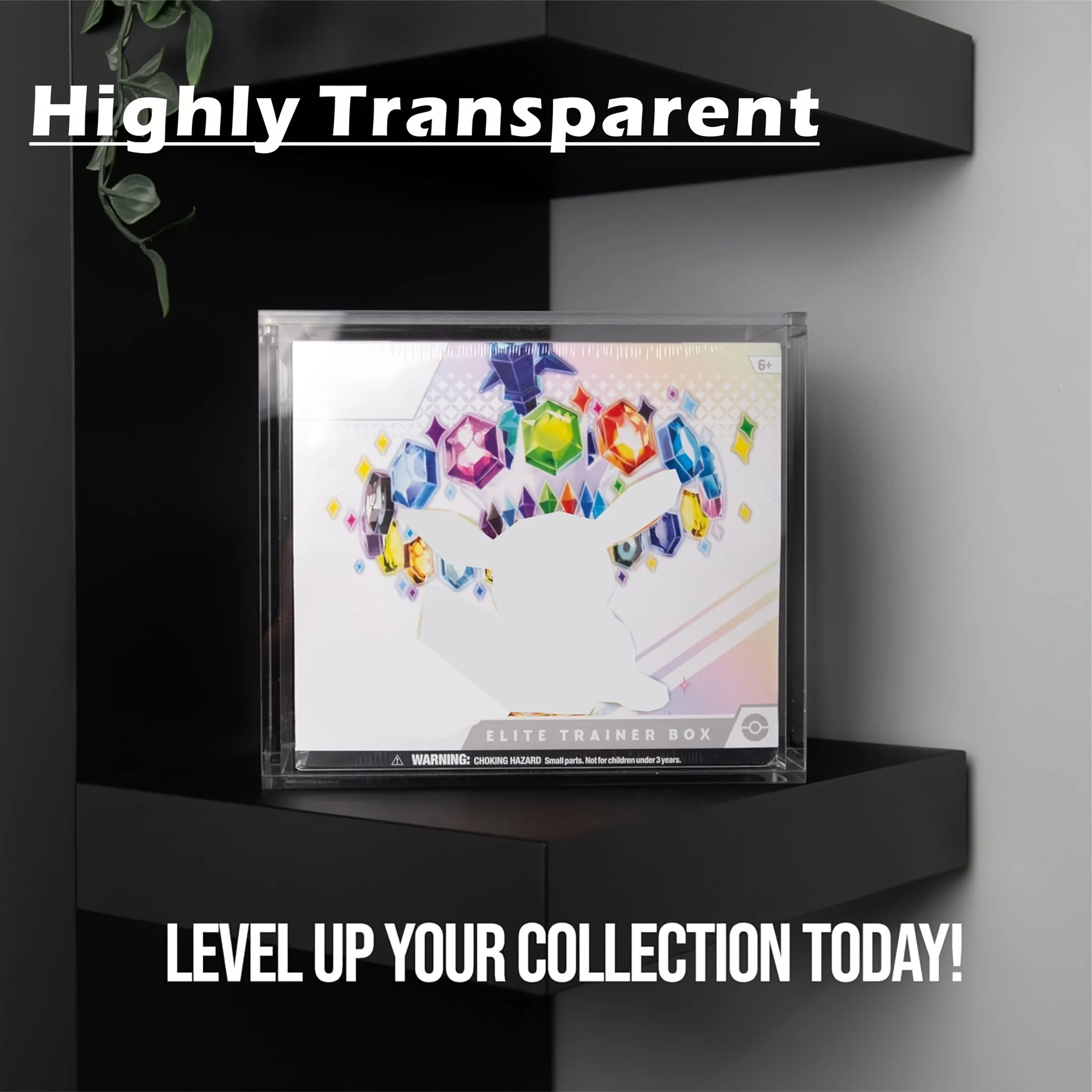 Choose Your Size – 5mm Acrylic Stackable Display Case for Booster Box or Elite Trainer Box (ETB), Clear Magnetic Closure Box for