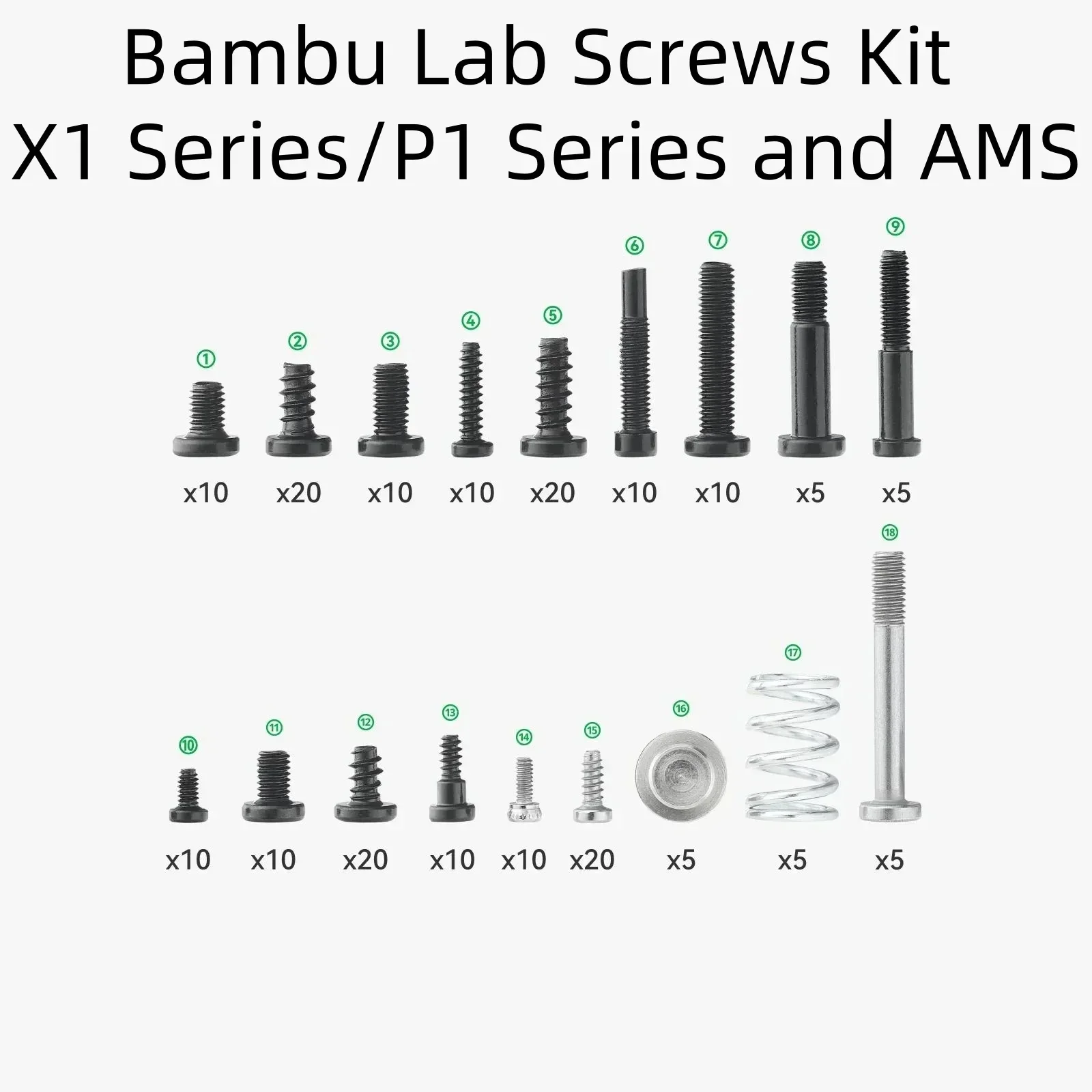 For Bambu Lab Screws Kit - X1 Series/P1 Series/A1 Series and AMS lite Top Mount Screws Kit High Quality Brand Original Screws