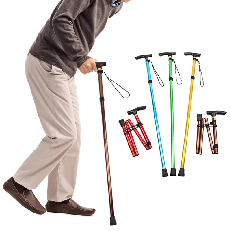 Walking Cane Elder Cane Adjustable Folding Canes Collapsible Senior Sticks Elder Crutches For Mothers The Elder Fathers