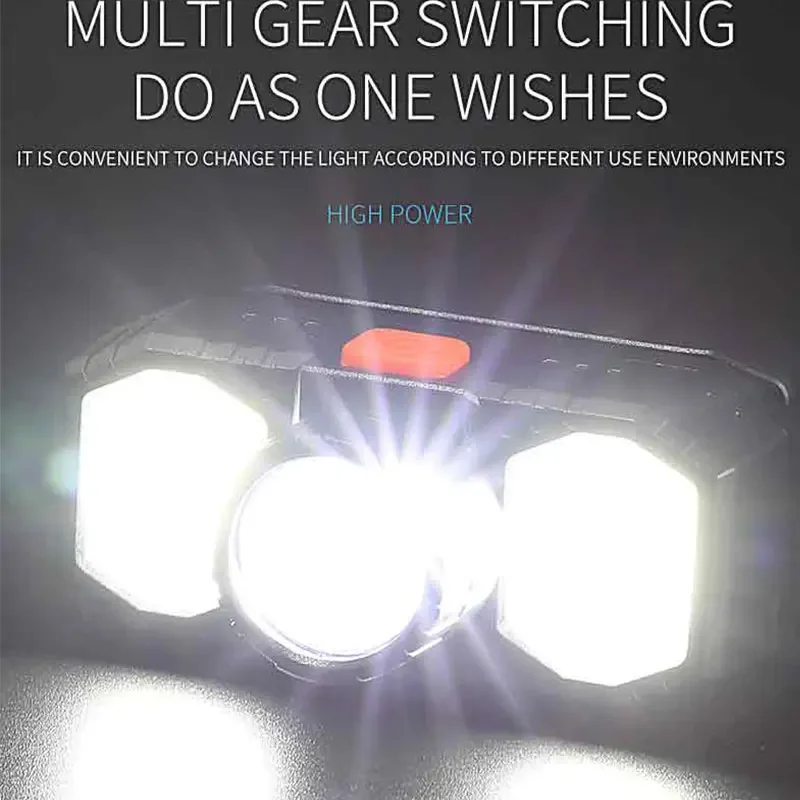 Portable Mini Rechargeable Headlight Strong LED Headlamp Outdoor Fishing Exploring Waterproof Emergency Head Mounted Torch