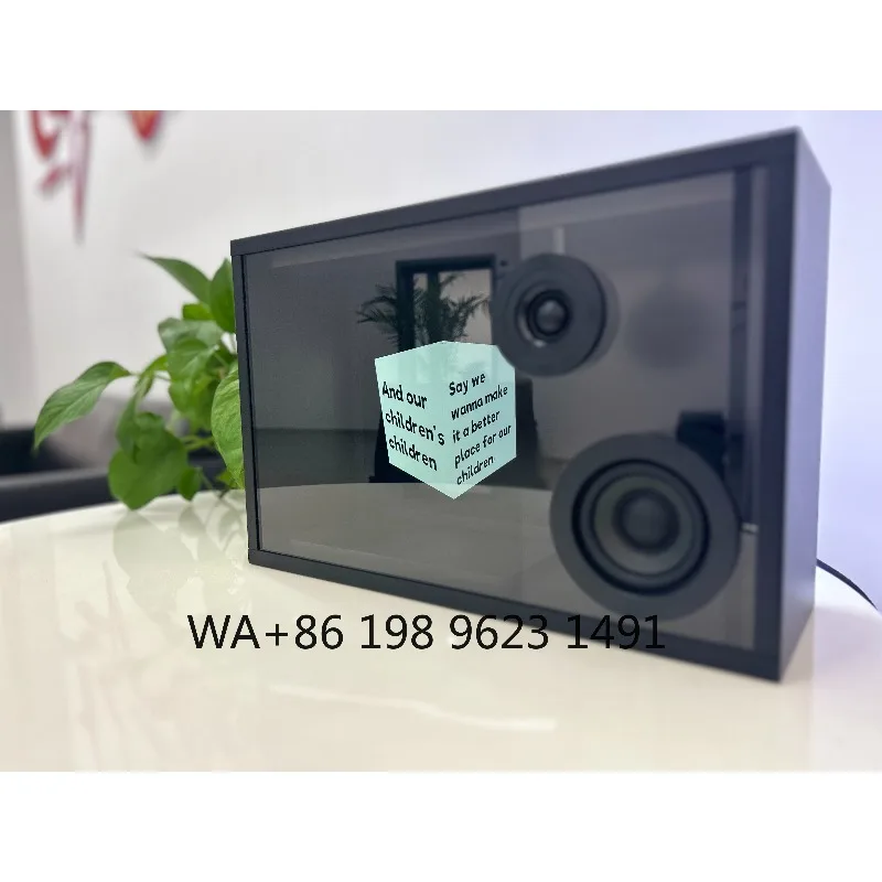 15.6 Inch Transparent LED Lyrics Speaker Built-in Microphone Stereo Audio Player for Outdoor Party Entertainment