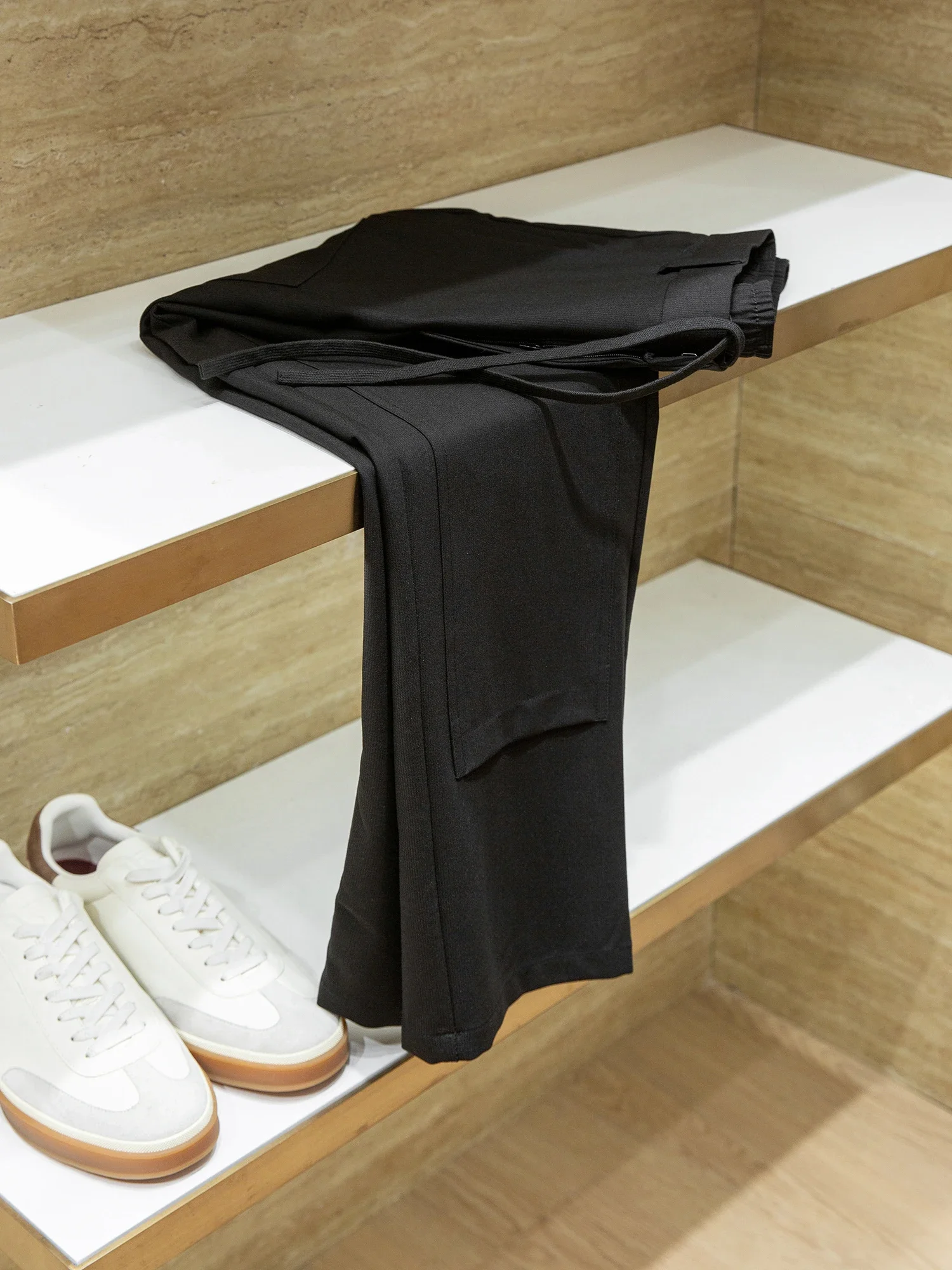 Lyocell Acetic Acid Blended Old Money Style Men's Drawstring Straight Casual Pants