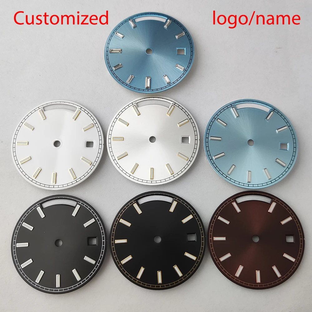 Customized logo 29mm Miyota 8285 Watch dial upper and lower dual calendar dial case Fit Miyota 8285 movement watch parts