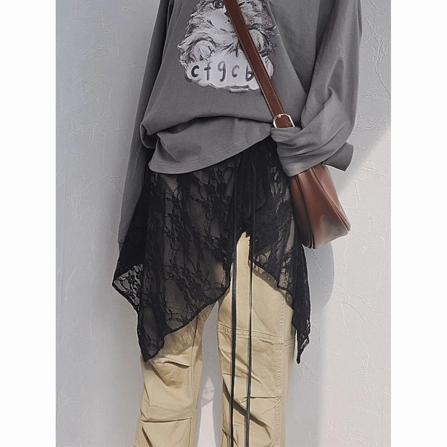 Floral Lace Bandage Jupe Fashion Korean Saia Irregular Chic Y2k Skirts Faldas Mujer De Moda Summer Skirt Women's Clothing
