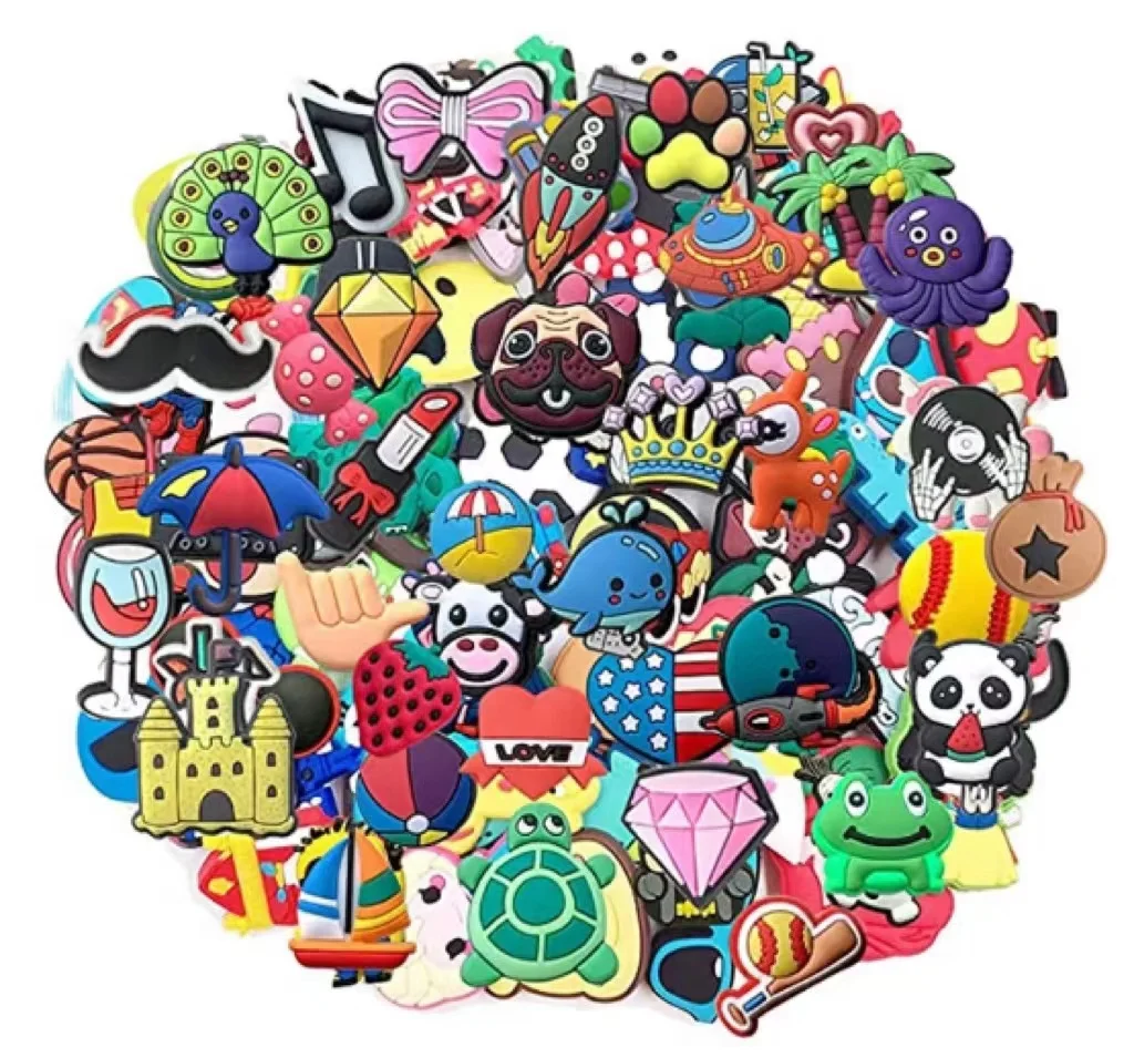 Random 10-100PCS  Wholesale  Cartoon Animal Shoe Charms Decrations For  Charms Buckle Kids X-mas Gifts Shoe Accessories