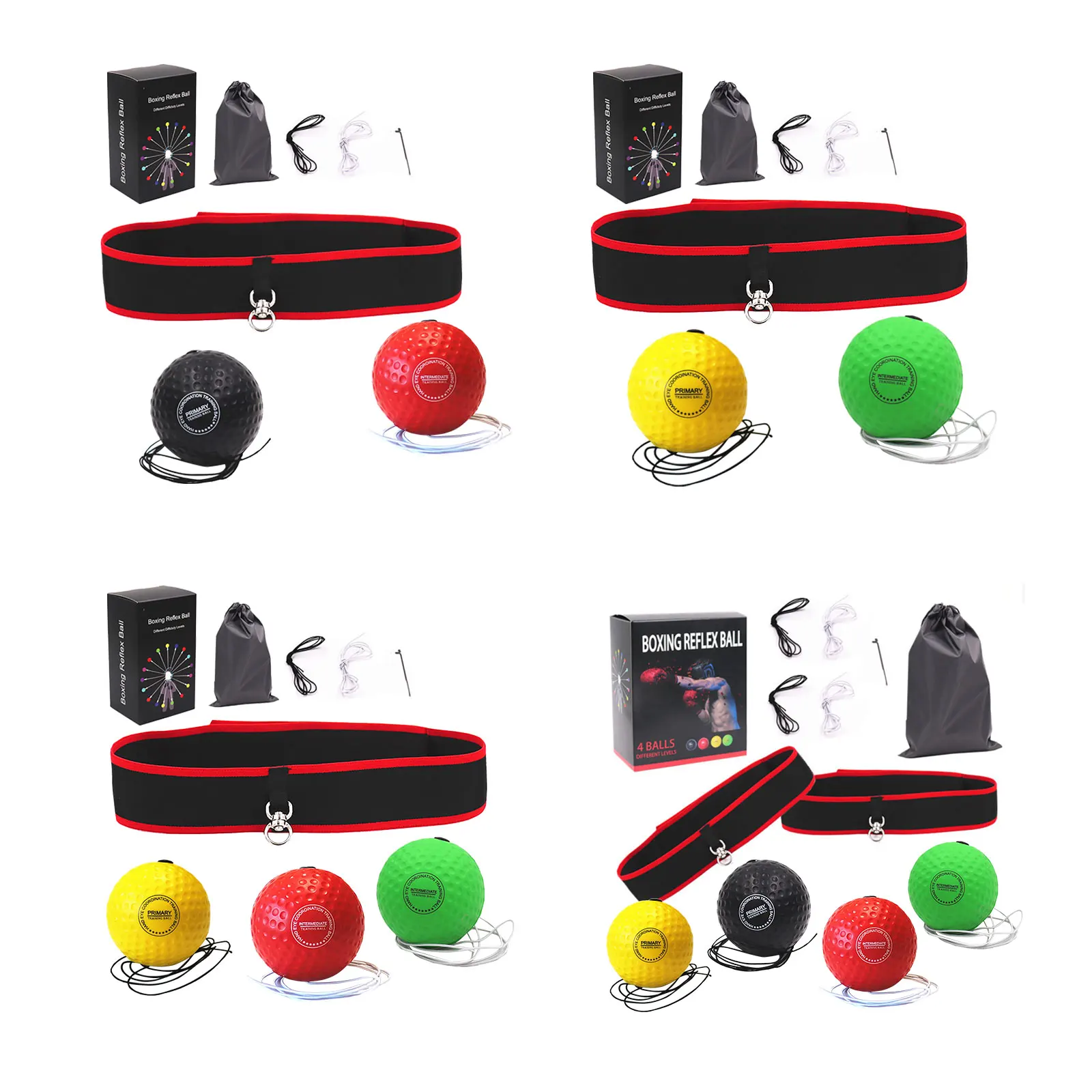 Ballon de boxe d'entraînement avec bandeau, réglable pour l'entraînement de la vitesse et la coordination œil-main