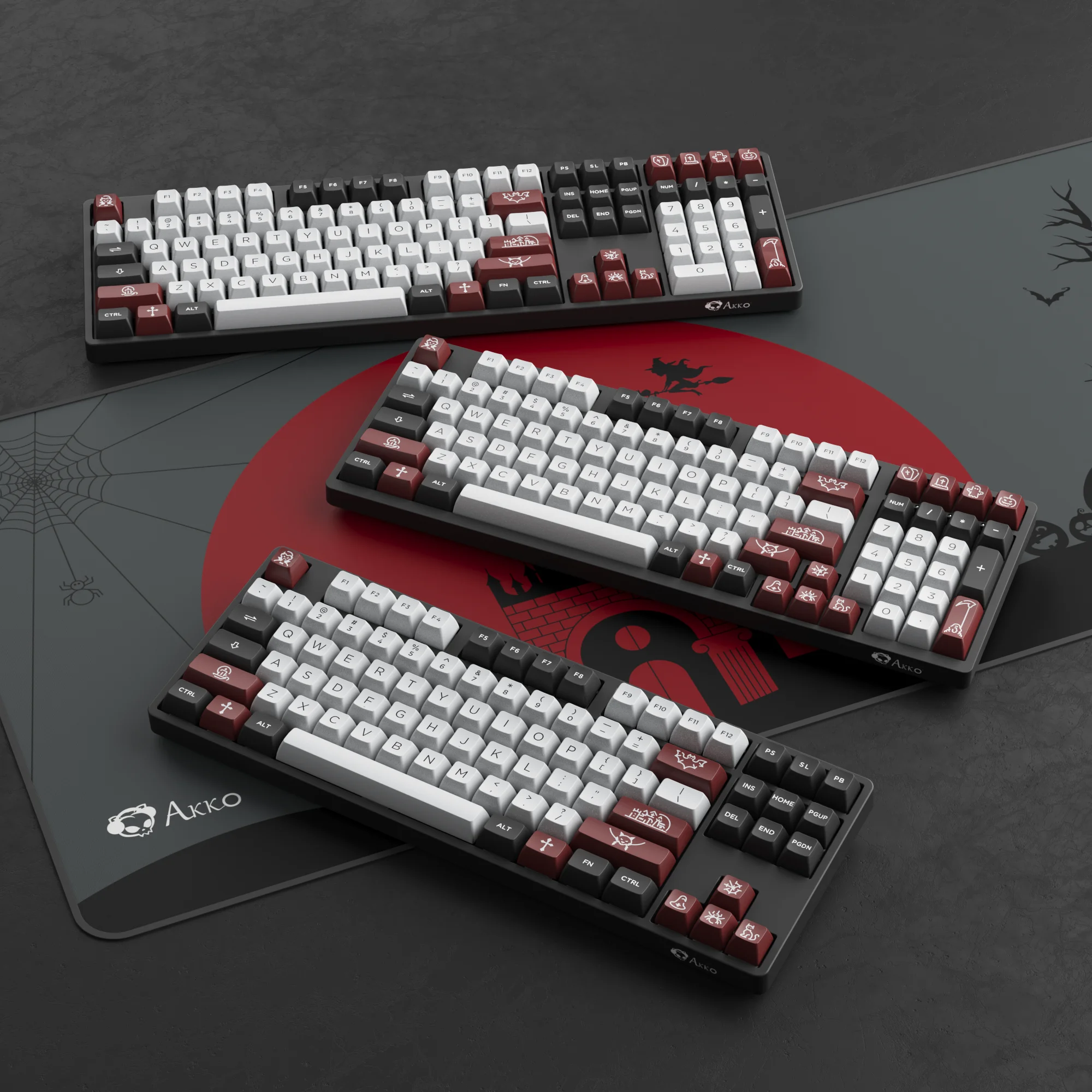 Akko Dracula ปราสาทเมาส์ Pad ขนาดใหญ่ XXL โต๊ะคอมพิวเตอร์สำนักงานแผ่นรองจานคีย์บอร์ดลื่นแผ่นรองเมาส์สำหรับเล่นเกม900x400x4mm