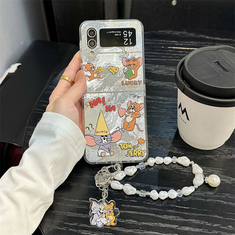 

Cute Funny Cat Mouse for Samsung Galaxy Z Flip 7 6 5 4 Protective Back Cover for ZFlip5 ZFlip6 ZFlip7 Case Shell