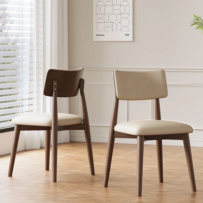 Minimalist Rustic Dining Chairs White Wooden Designer Modern Dining Chair Set Comfortable Sedie Design Moderno Home Furniture