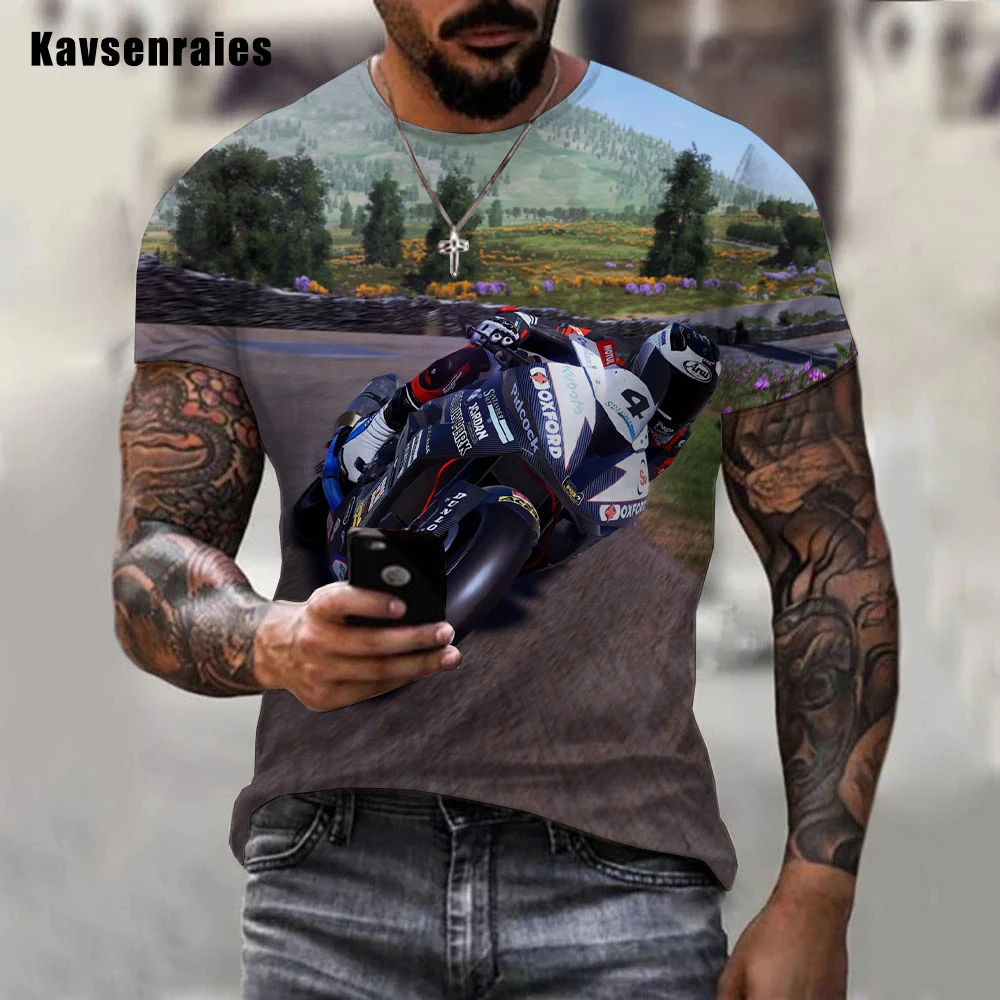 Cool Style Motorcycle Printed 3D T-shirt Women Men Short Sleeve O-Neck T Shirts Casual Oversized Tees Tops