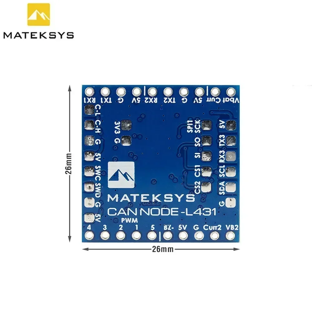MATEKSYS 2025 Novo CAN-L431 |   Nó AP_Periph e DroneCAN CAN (26x26mm) |   para ArduPilot GNSS, bússola, barômetro e sensor de velocidade do ar