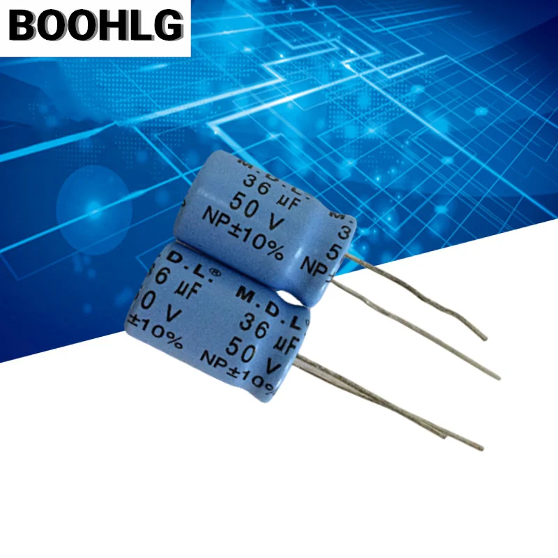 5PCS audio capacitor 36uf NP non-polar aluminum electrolytic capacitor 50v 36uf 36uf 50v 13X20mm