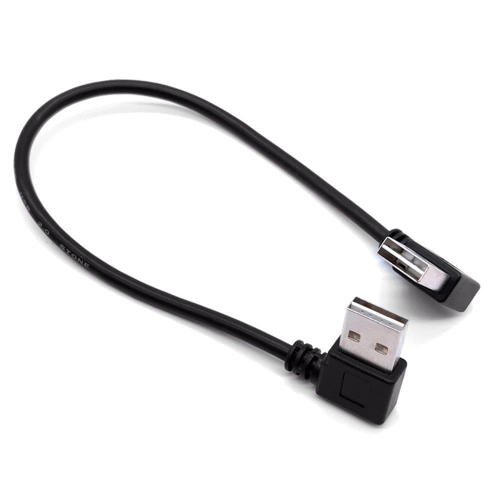 USB 왼쪽 오른쪽 컴퓨터 익스텐션 케이블, USB 2.0 A 타입 플러그-A 플러그 케이블, 고속 480 Mbps 블랙, 1M