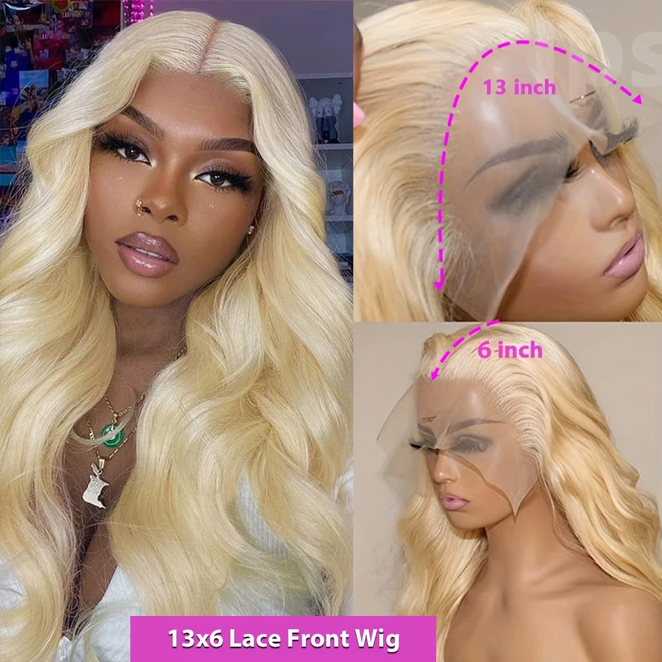 Blonde 613 Hd Lace Frontale Pruik 13X6 Body Wave Hd Lace Frontale Pruik 613 Gekleurd Menselijk Haar Pruiken 30 Inch Lang Losse Diepe Pruik Blond