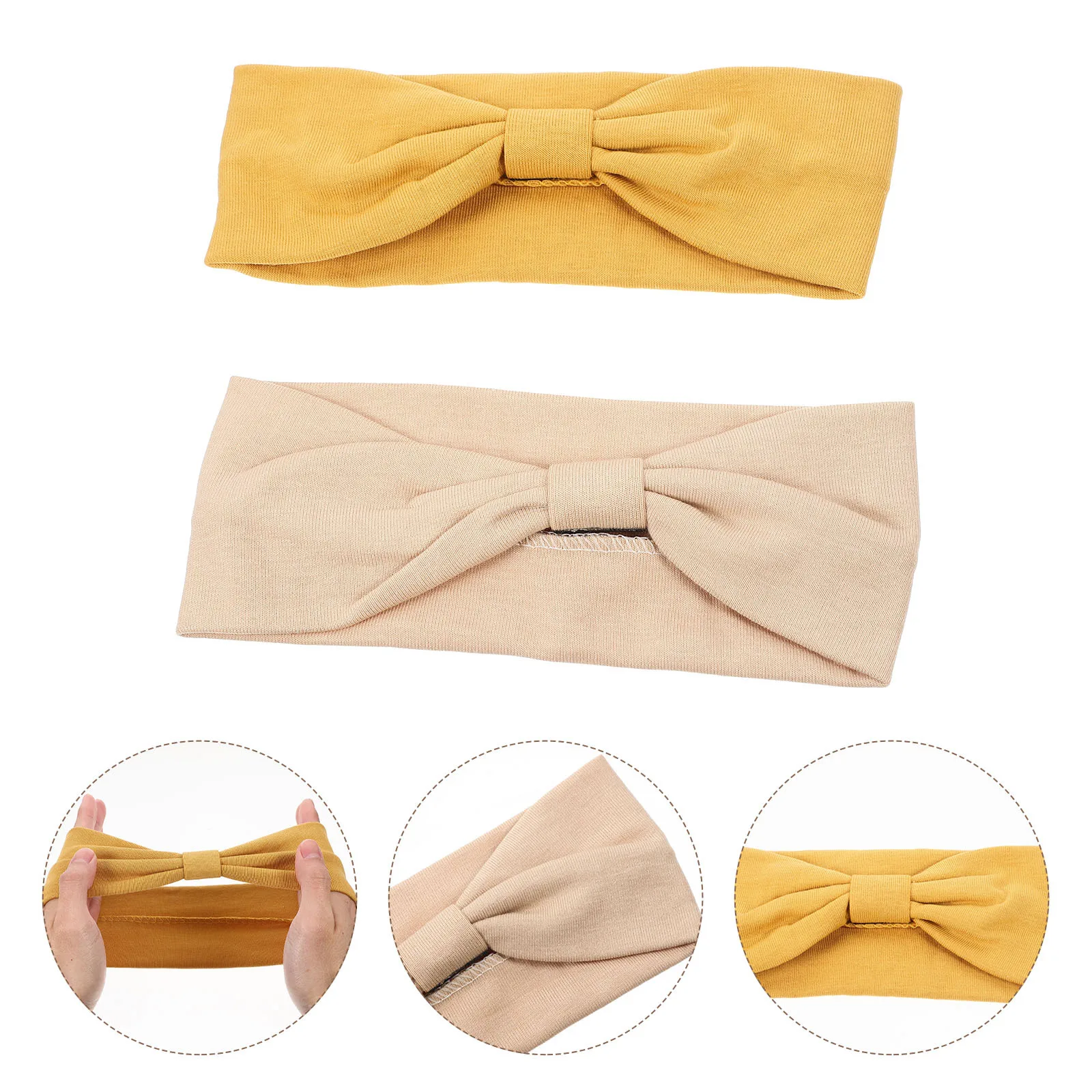 

2Pcs Lightweight Portable Supple Face Washing Headband Kit Practical Makeup Hairband Comfortable Elastic Band Makeup Headband