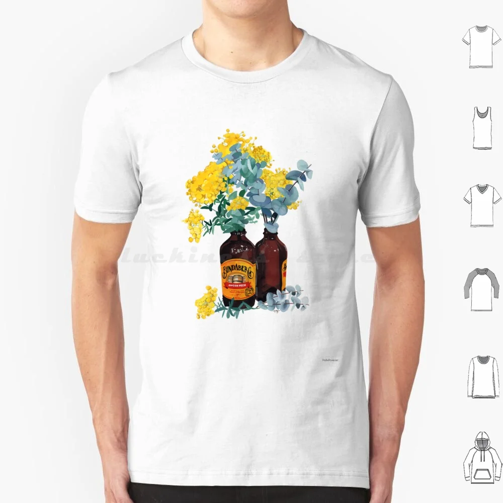 Camiseta con ramo de Bundaberg, camiseta fresca de algodón 6xl, Nostalgia de Bundaberg australiana, Australia, Goauche australiano, Wattle Native