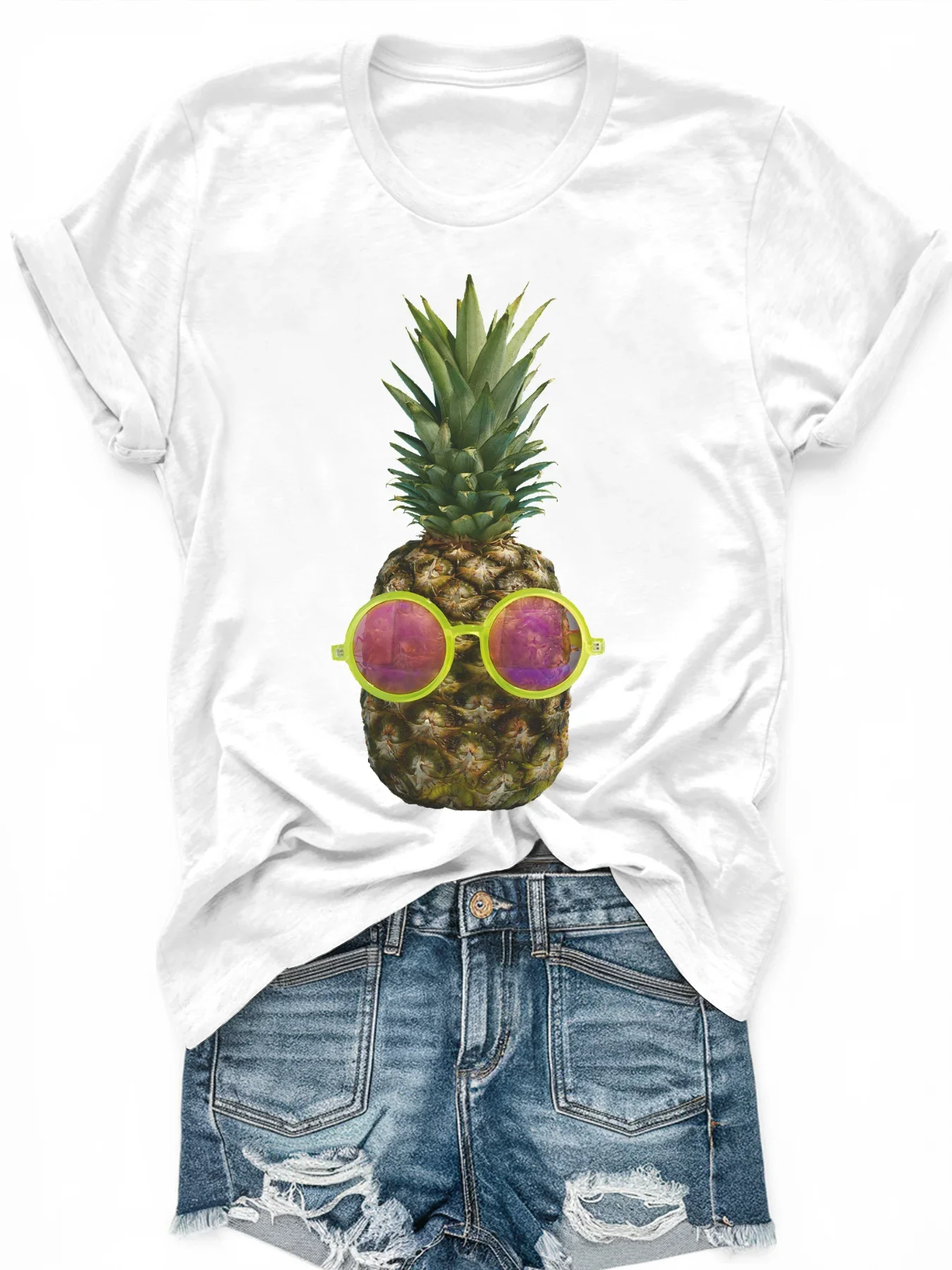 

Women's large-size printed short-sleeved T-shirt, loose and casual, soft, comfortable and breathable, outdoor sports