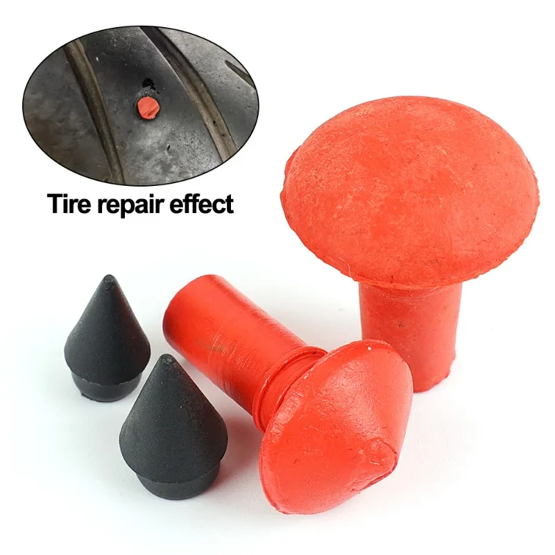 180Pcs Universal Mushroom Shaped Tubeless Tire Repair Insert Sockets Plugs Red Black 7mm 8mm Tire Repair Rubber for Car