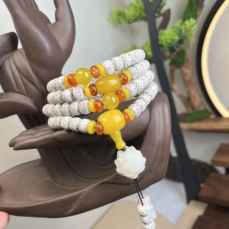 Bodhi 108-bead bracelet Star Moon Lotus design decorative prayer beads original necklace