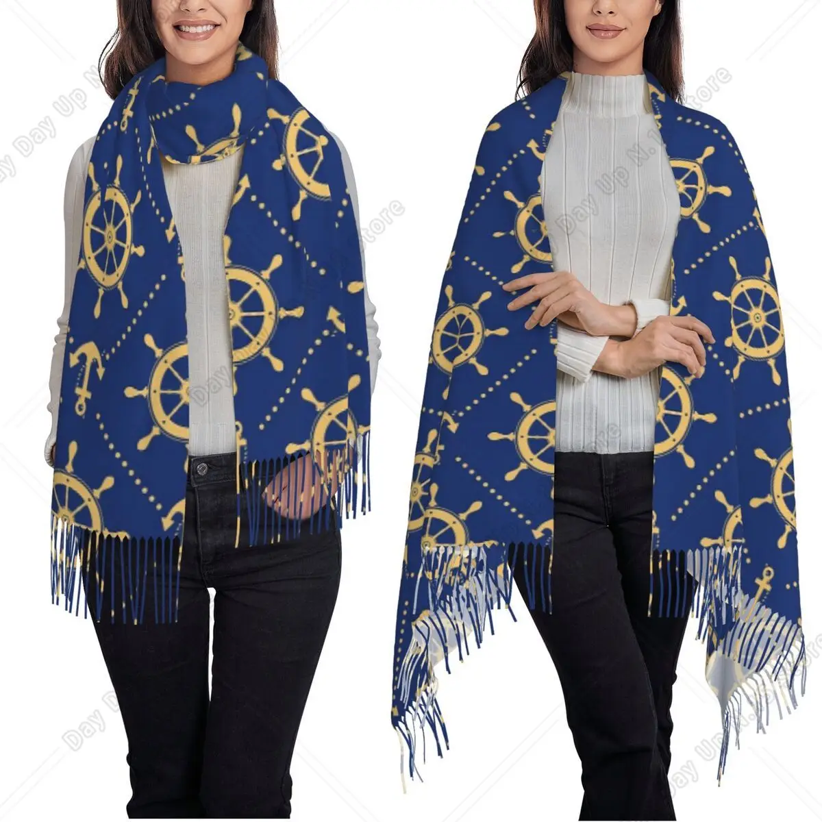 Work Like A Captain Party Like A Nautical Skull Sailor Scarf Scarves Shawls and Wraps Large Fall Winter Shawl Wrap