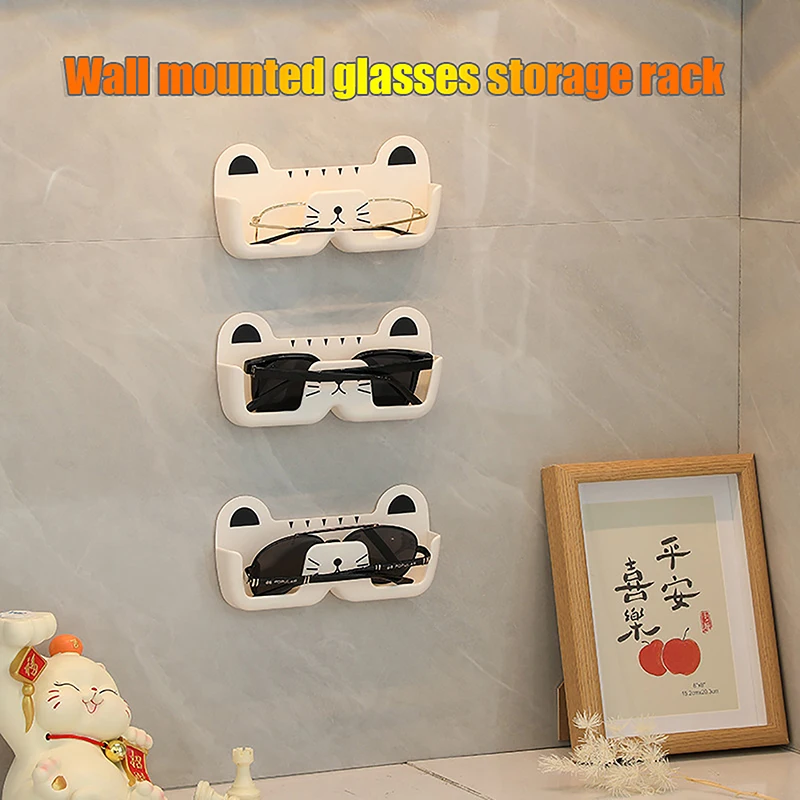 Wall-mounted Glasses Holder Eyewear Sunglasses Display Rack Shelving Adhesive Floating Accessories For Phone Eyeglasses A2Q0