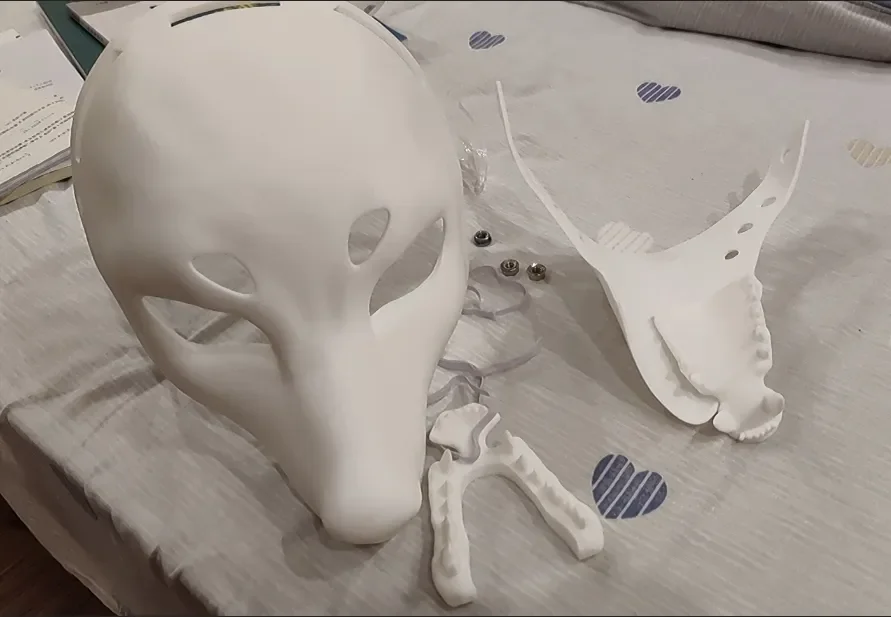 Kigurumi Base Mask Movable Jaw Fox and Dog 3D Printing Semi Realistic Beast Suit Skull Cosplay Costume Accessorie