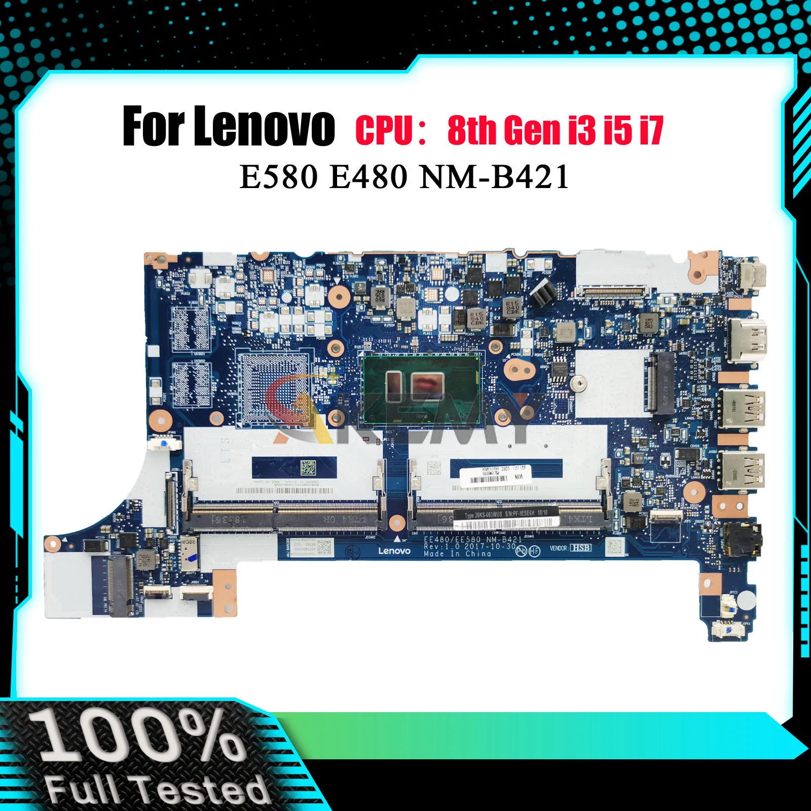 

Laptop Motherboard NM-B421 For Lenovo E480 E580 with i3 i5 i7 CPU UMA 100% Fully Tested