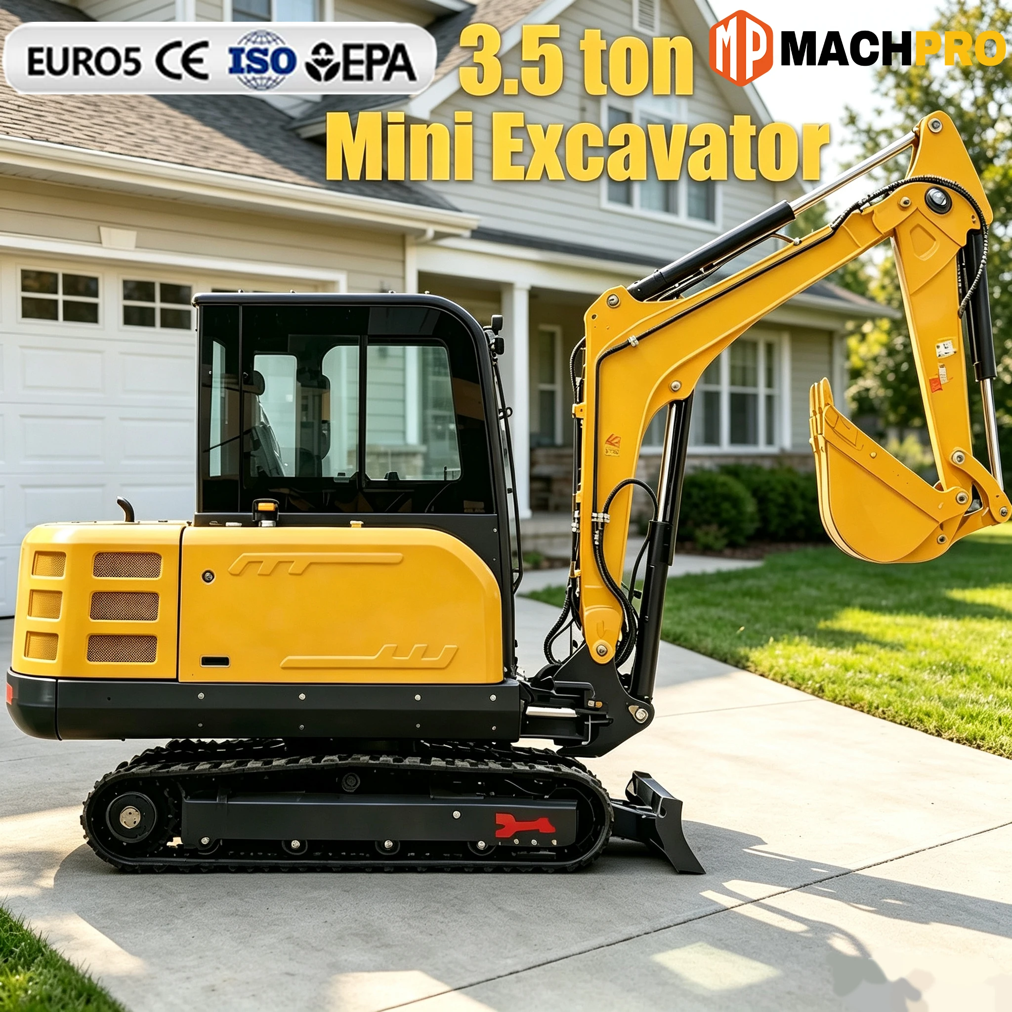 Tractor Backhoe - 3,5-тонный мини-экскаватор с двигателем Kubota, кабиной