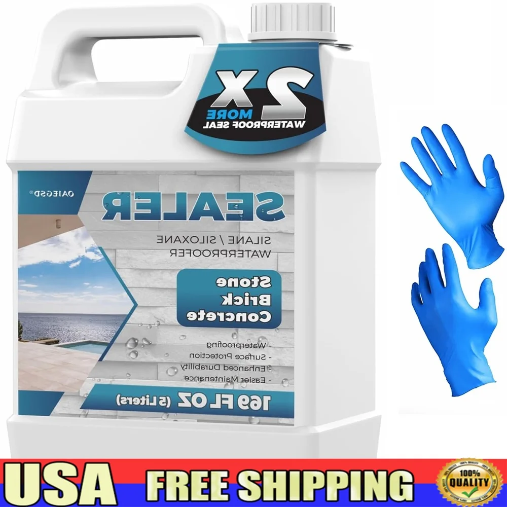 

Waterproof Concrete Sealer Spray Penetrating Stone Sealer Zero VOC Safe Pets Plants Indoor Use Long Lasting Protection Against
