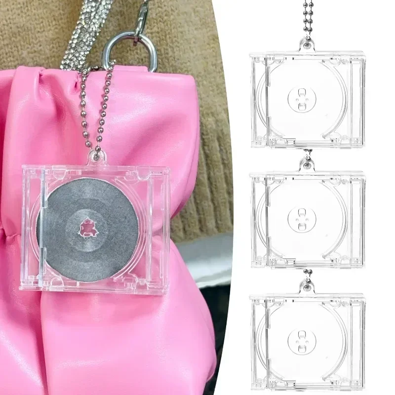 Blank Album Mini CD Case Keychain CD Player Keyring Peripheral Commemorative Album Key Holder for DIY Backpack Pendant New