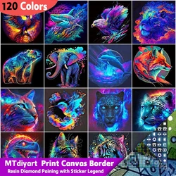 Elephant Print Diamond Painting Canvas Border Animal 5D With Sticker Legend Phoenix DIY Mosaic Tiger Handmade Gift