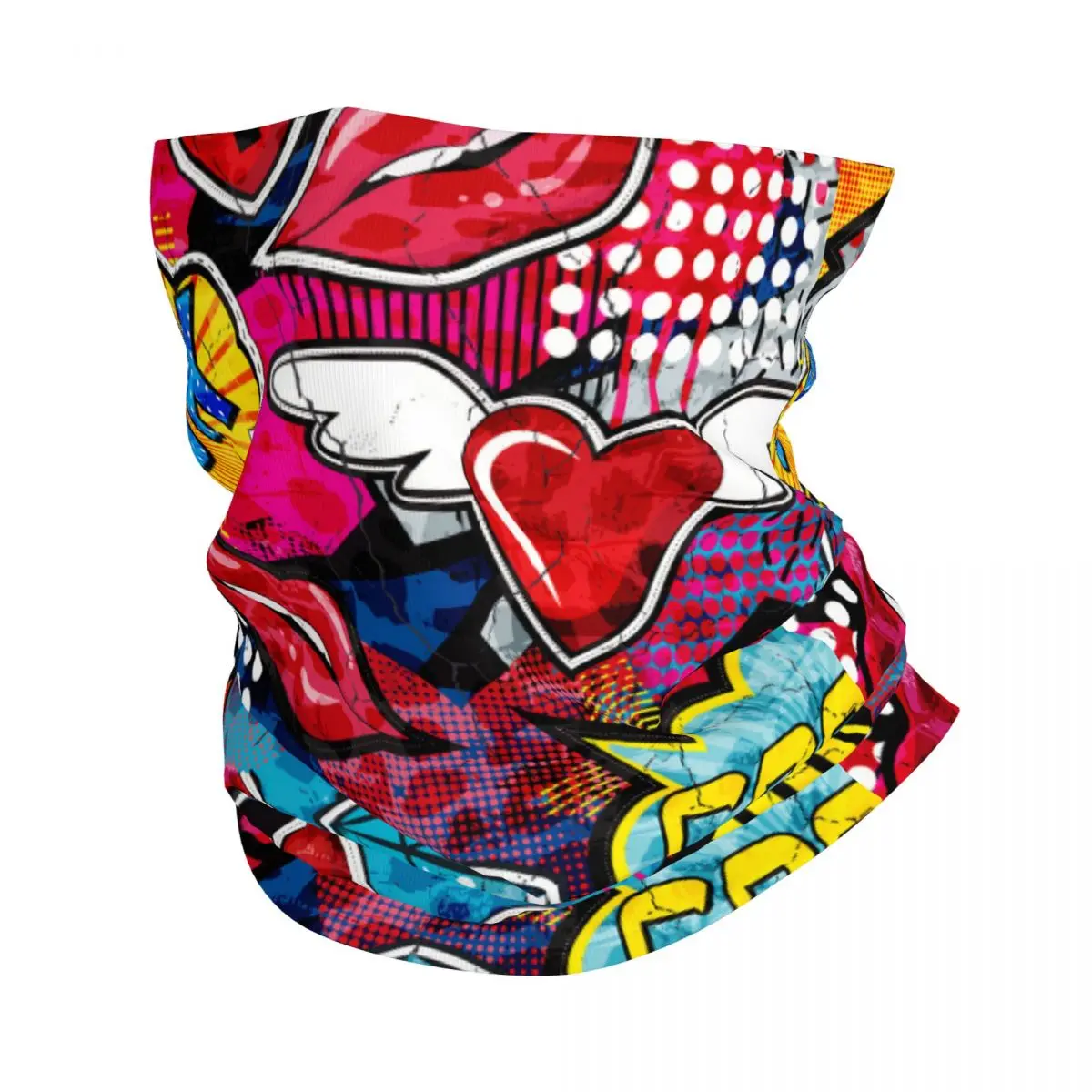 Graffiti Style Graphic Urban Bandana Neck Cover Motorcycle Club Graffiti Art Pattern Face Scarf Cycling Scarf Hiking Unisex