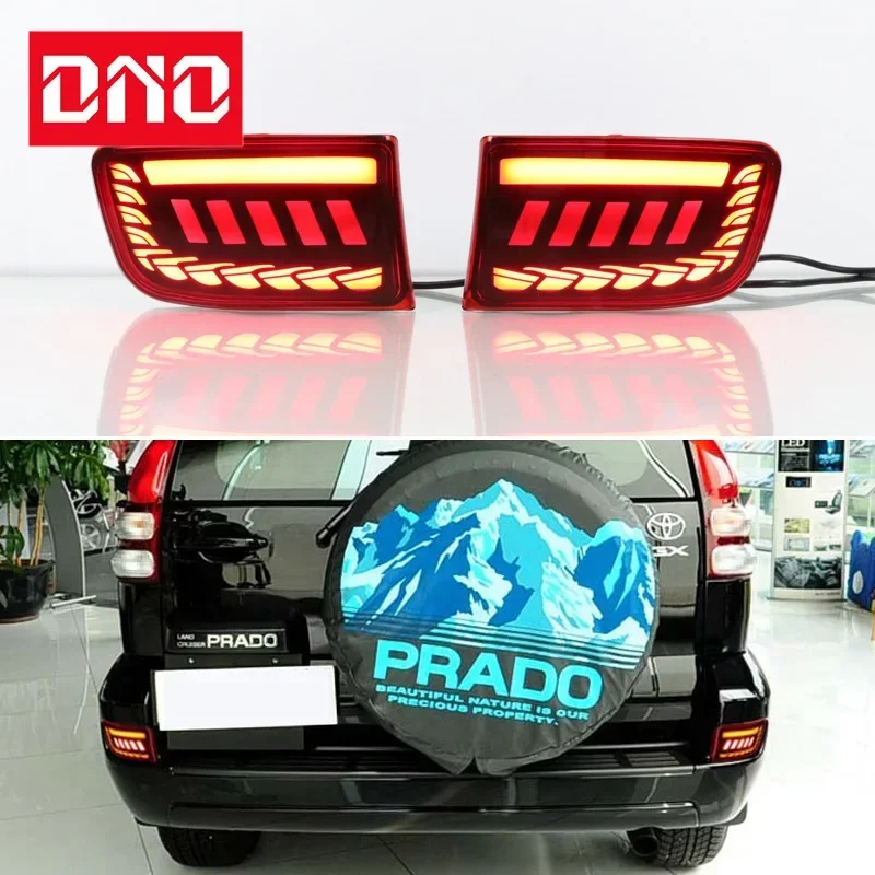 

Car LED Rear Bumper Lamps For Toyota Prado 2003 - 2009 LC300 Brake Light Turn Signal Backup Reflector Lamp Taillights Fog lamps