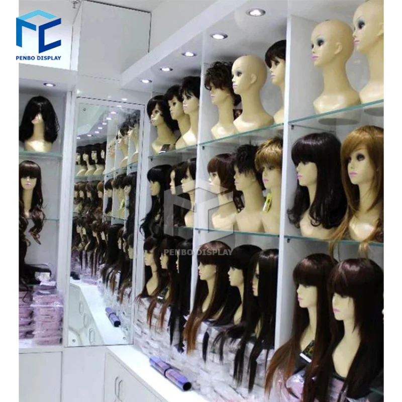 2025customized.Wig Display Shelf Professional Metal Wig Display Stand Furniture Hair Extension Display