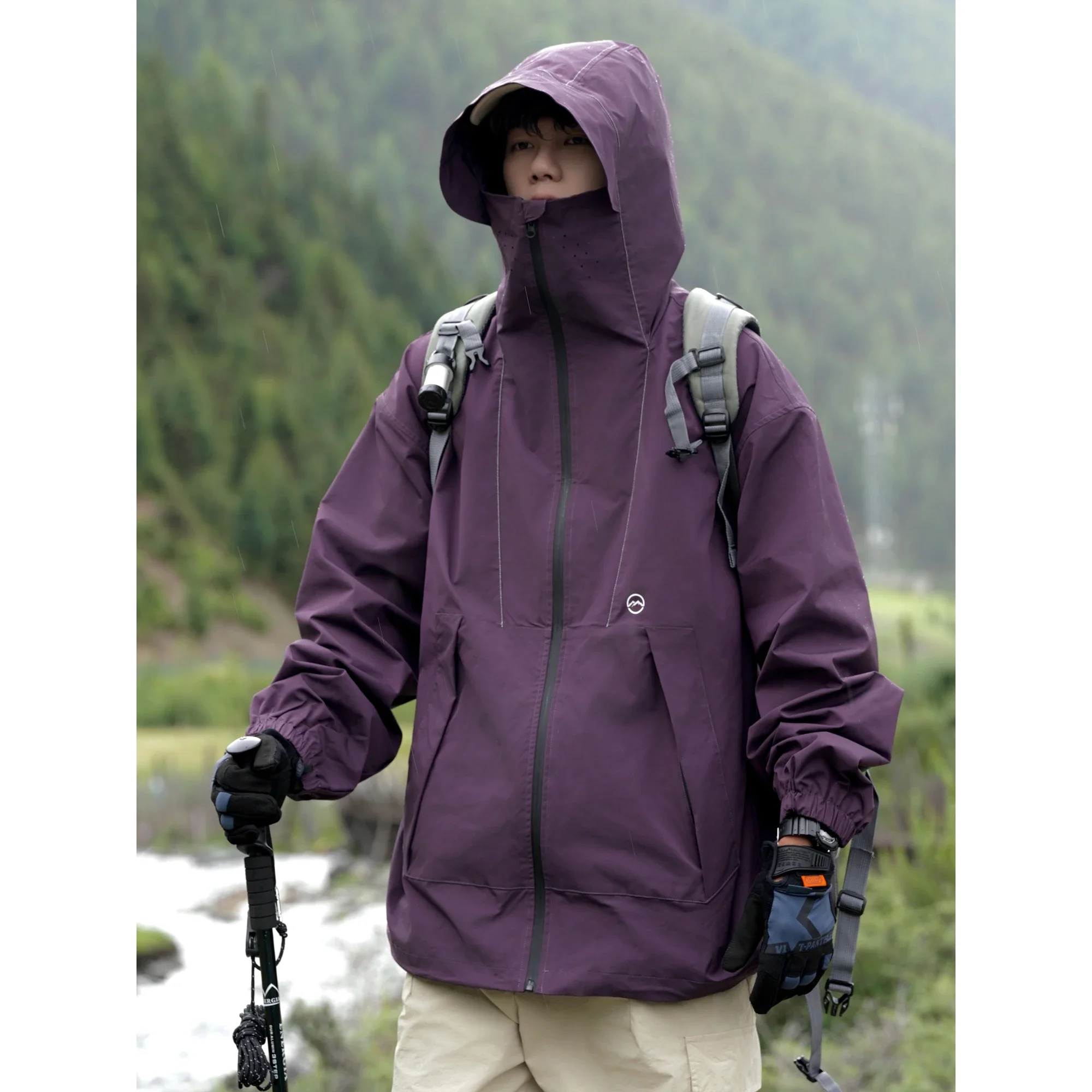 Men's Spring High Quality Hardshell Jacket Men's Fashion Waterproof Hooded Jacket Outdoor Mountain Climbing  Motorcycle Jacket