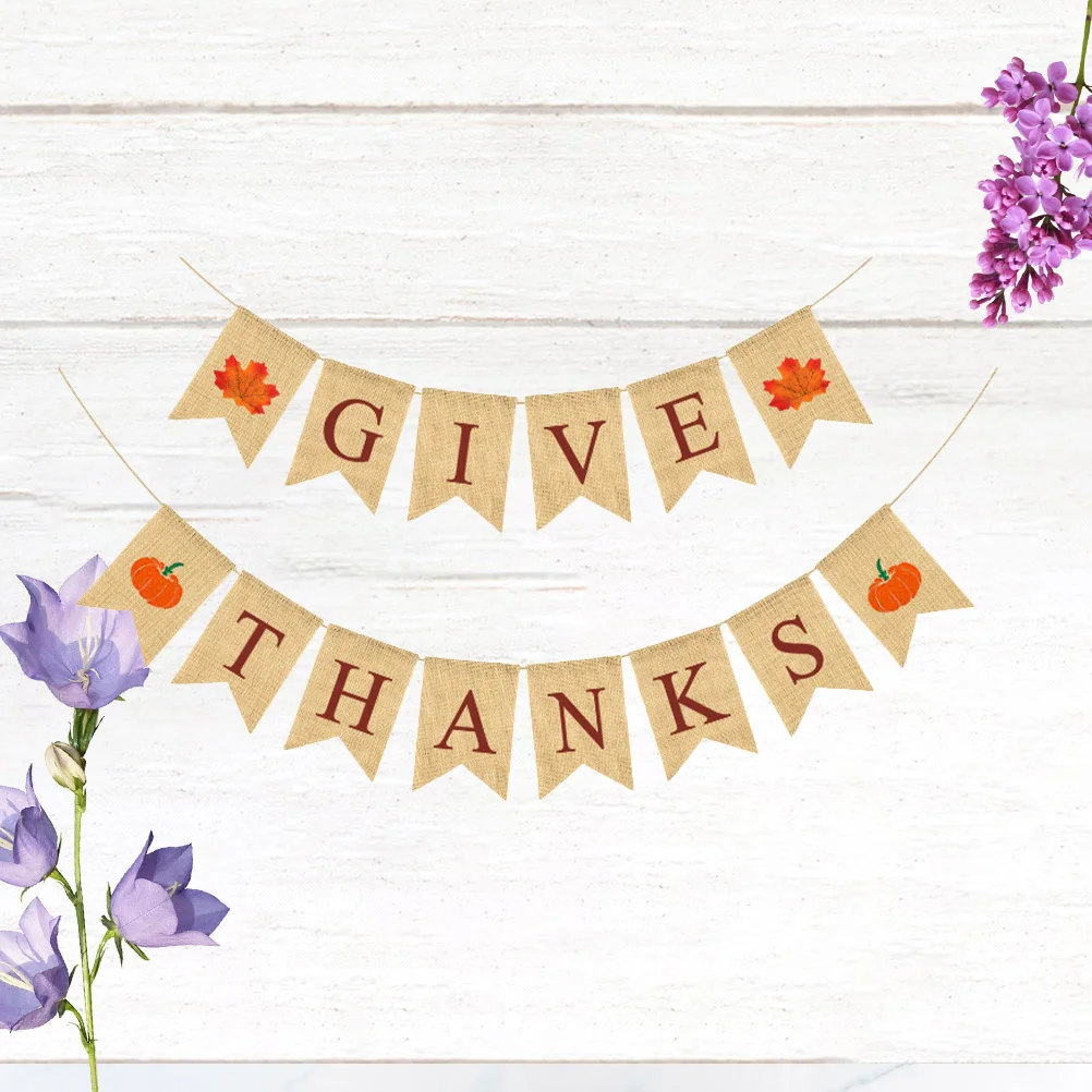 

1Pcs Thanksgiving Pumpkin Banner Maple Leaves Printed Party Decoration Banner for Home Outdoor Bunting Thanksgiving Bunting