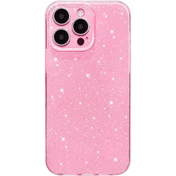 Glitter Case For iPhone 15 Pro Max 14 Plus 13 12 11 X XS XR SE 2022 2020 8 15Pro 14Pro Women Girls Pink Phone Cover Accessories