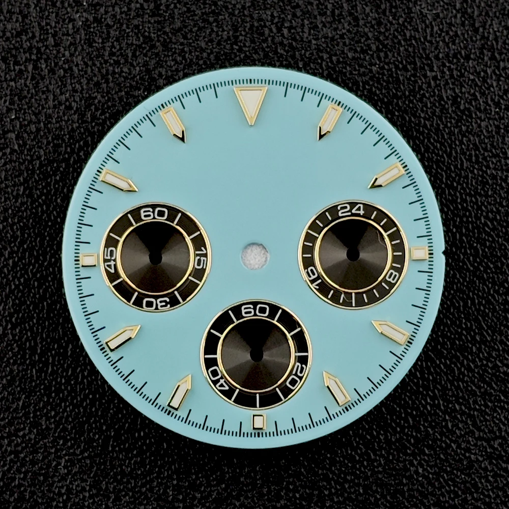 Cadran VK63 pour hommes, logo personnalisé, cadran de synchronisation, cadran lumineux vert adapté au mouvement à quartz VK63, accessoires de montre