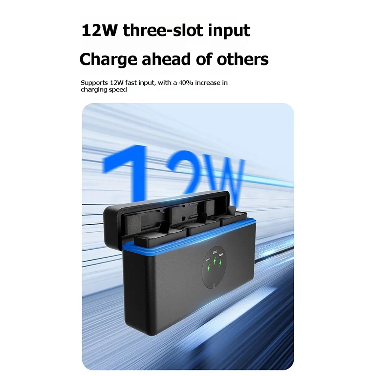 Battery Charger for Action 6/5/4/3 USB-C with SD Slots, for Action 6/5 Pro/4/3 & 360 BCX204