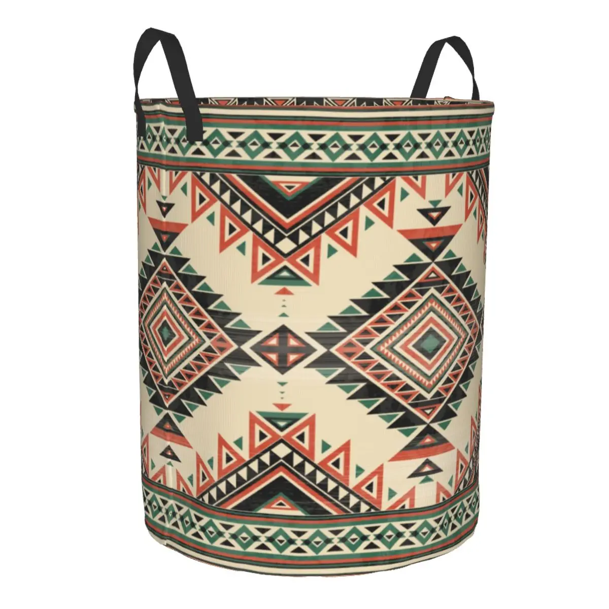 Custom Navajo Geometric Pattern Indian Print Ethnic Laundry Basket Collapsible Large Capacity Clothes Storage Bin Baby Hamper