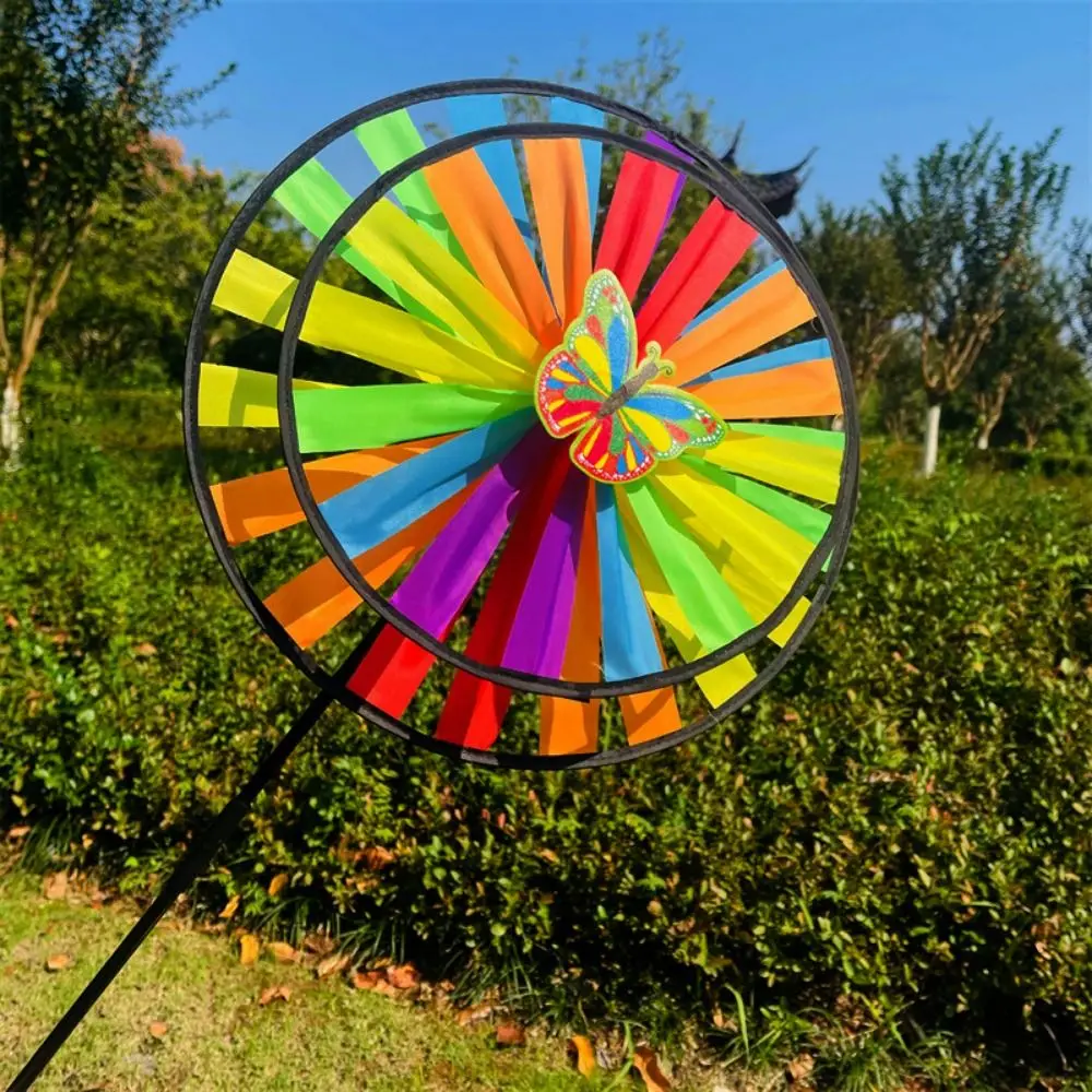 متعدد الأنماط الليزر الملونة فيلم المبهر طاحونة مزدوجة الطبقات اللون تغيير مشرق حصة الدائمة زهرة الحديقة دولاب الهواء البلاستيكية