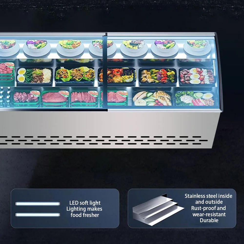 Three-layer Stepped Fresh-keeping Display Cabinet Seafood Frozen Desktop Hotel Canteen Restaurant Fresh-keeping Special Freezer