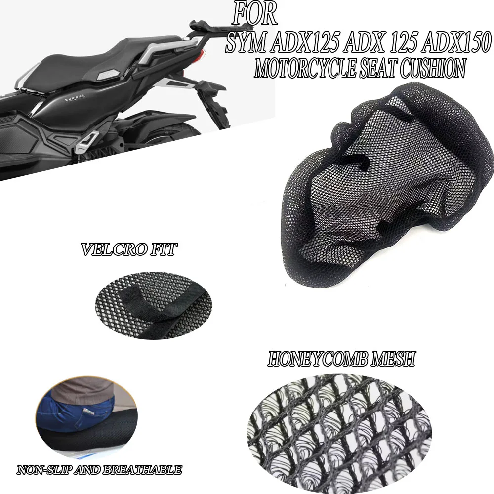 Motorcycle 3D Mesh Fabric Breathable Anti‑Slip Protection Seat Cushion Cover Accessories For SYM ADX125 ADX 125 ADX150