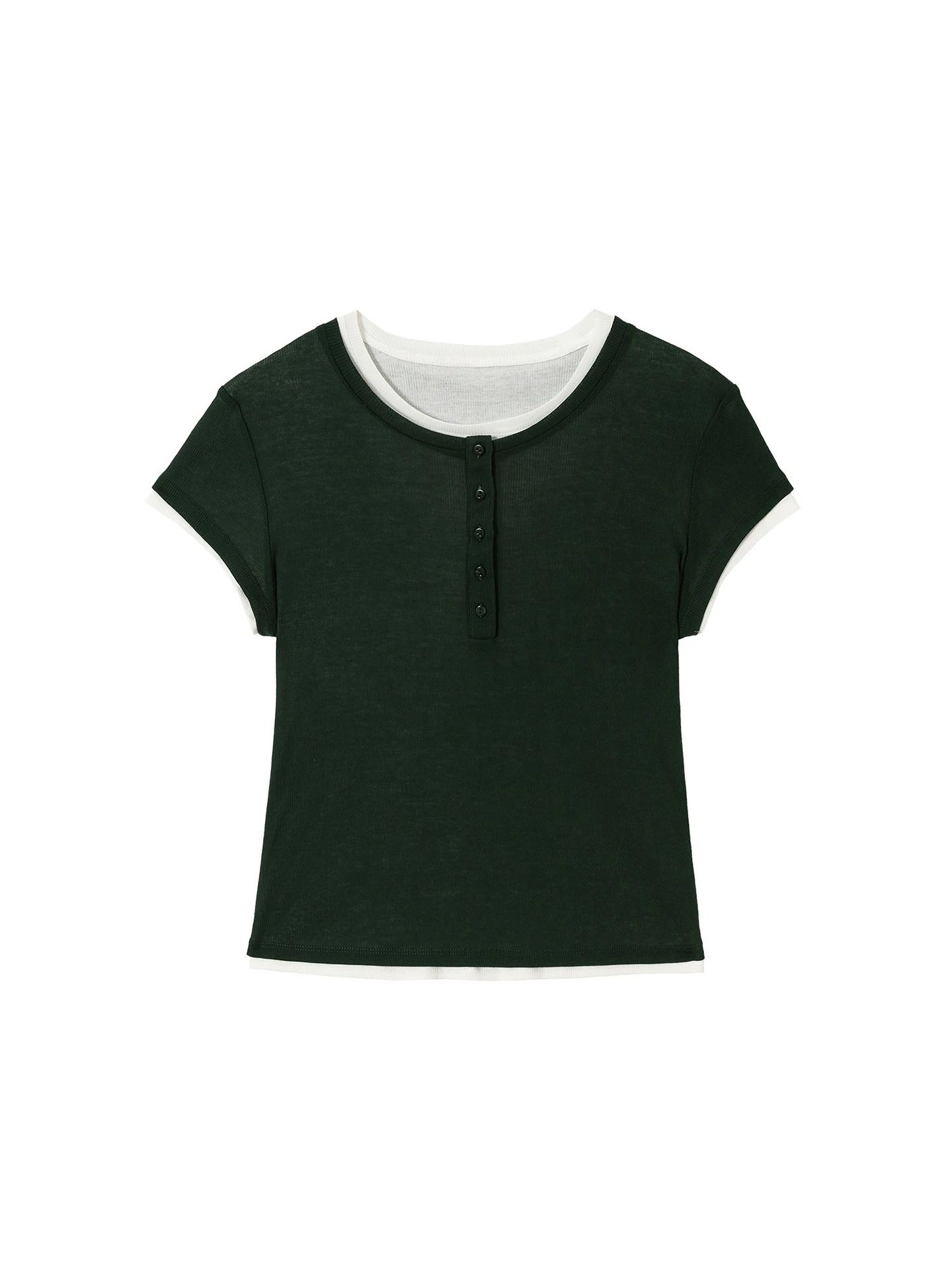 

Jieji Zhang Summer Color Blo Simple Faion Versatile Color Cotton round Ne ort Sve Women's T-irt Ci Walk ...