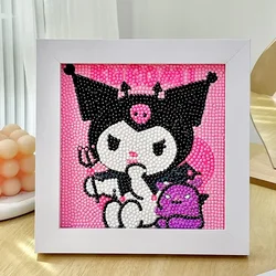 Brinquedos presente diy kit de pintura diamante artesanato das crianças kuromi sanrio hello kitty anime acessórios kawaii ornamentos 2023 novo